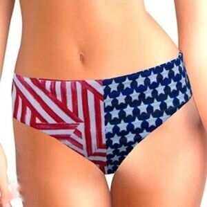 Victoria's Secret stars stripes Red White Blue Patriotic swimsuit Bottom NWT SzL